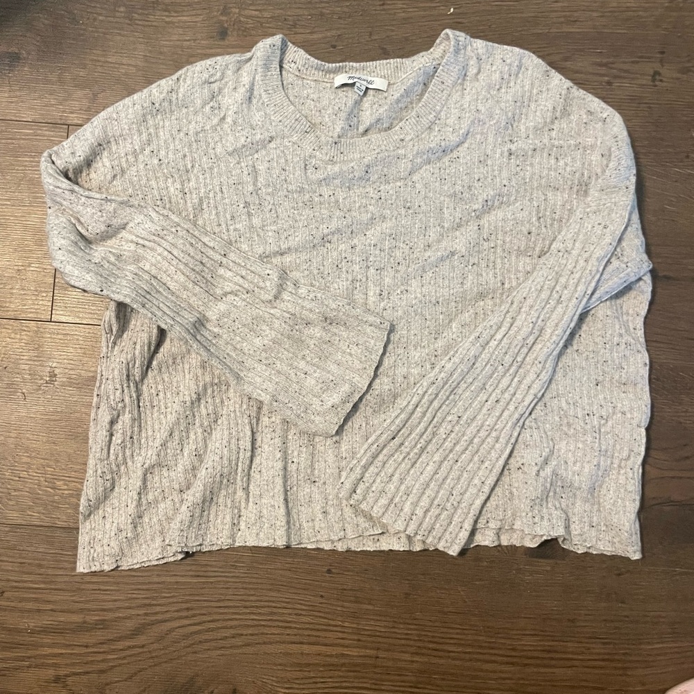 Madewell Speckled Gray Knit Sweater